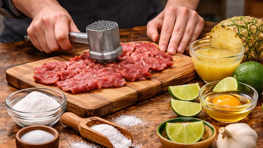 Mẹo làm mềm thịt bò nhanh không cần ướp lâu với dứa, chanh và baking soda