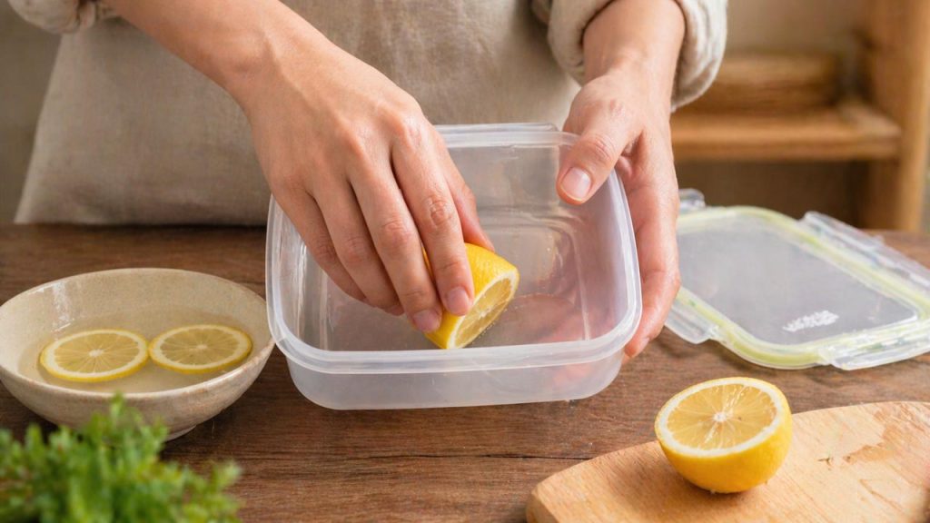 Dùng chanh tươi khử mùi nhựa trong hộp cơm hiệu quả