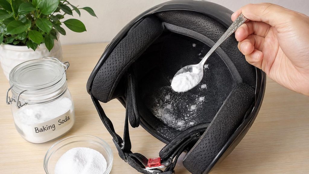 Dùng baking soda khử mùi nón bảo hiểm