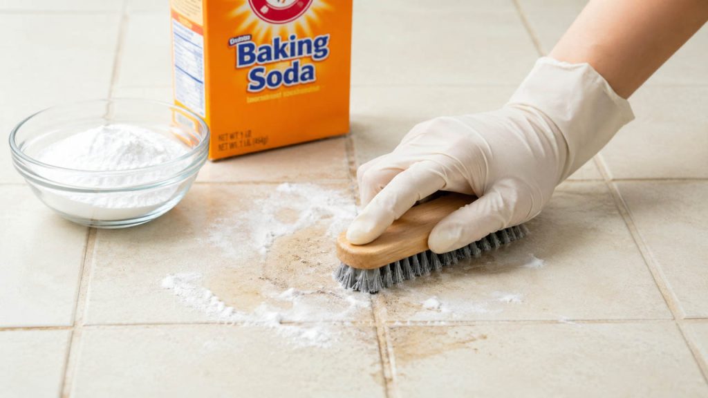 Sử dụng baking soda để tẩy vết ố trên bề mặt gạch men