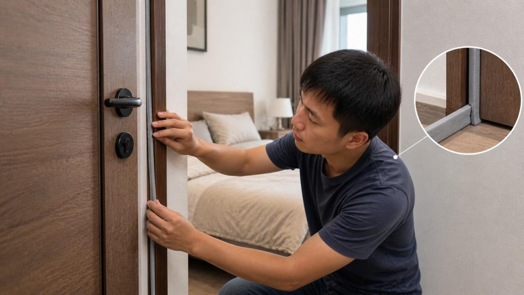 bịt khe cửa chống ồn giúp phòng ngủ yên tĩnh hơn