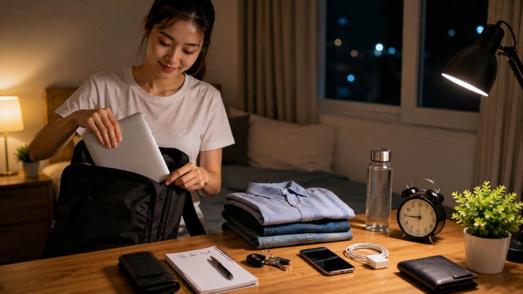 Chuẩn bị đồ từ tối hôm trước để tránh quên đồ khi ra ngoài