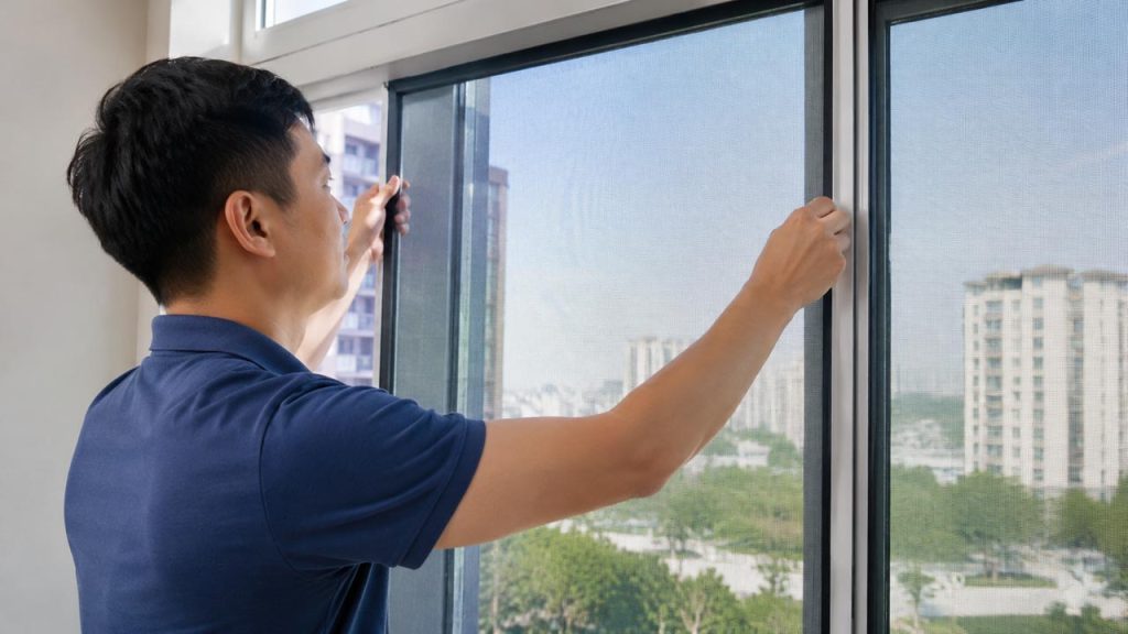 Lắp lưới chống côn trùng cho cửa sổ giúp ngăn muỗi và ruồi vào nhà