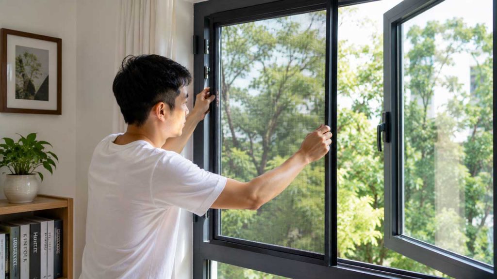 Lắp lưới chống muỗi cho cửa sổ phòng ngủ