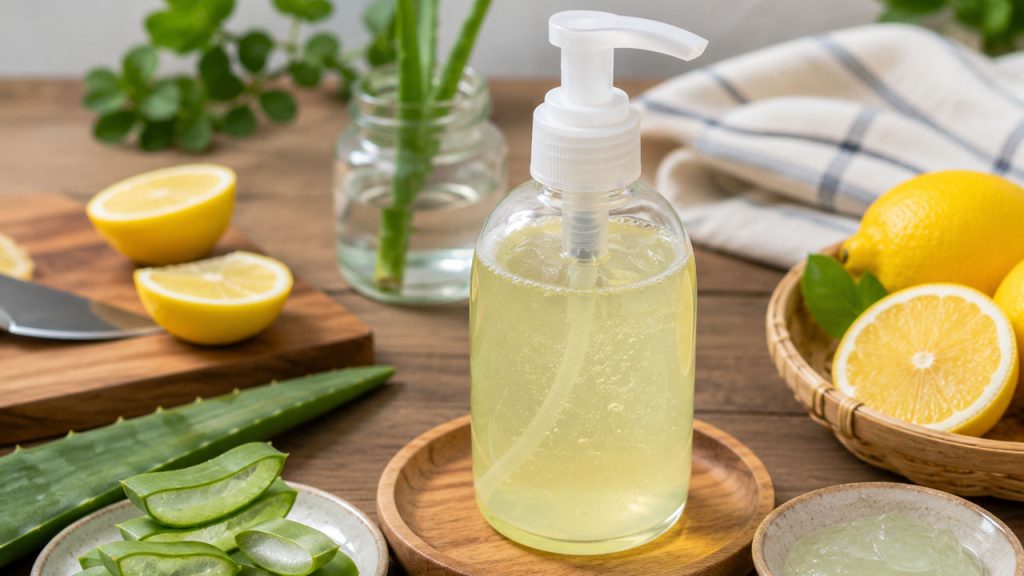 Nước rửa chén tự nhiên từ chanh và nha đam dịu nhẹ cho da tay