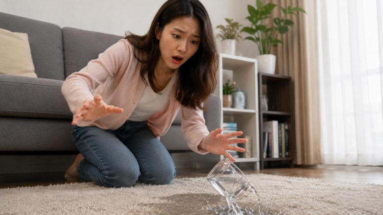 Mẹo xử lý khi thảm bị ướt khi vô tình làm đổ nước lên thảm trải sàn
