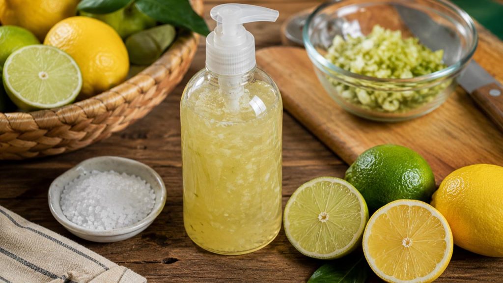 Nước rửa chén tự nhiên từ chanh và muối giúp làm sạch dầu mỡ