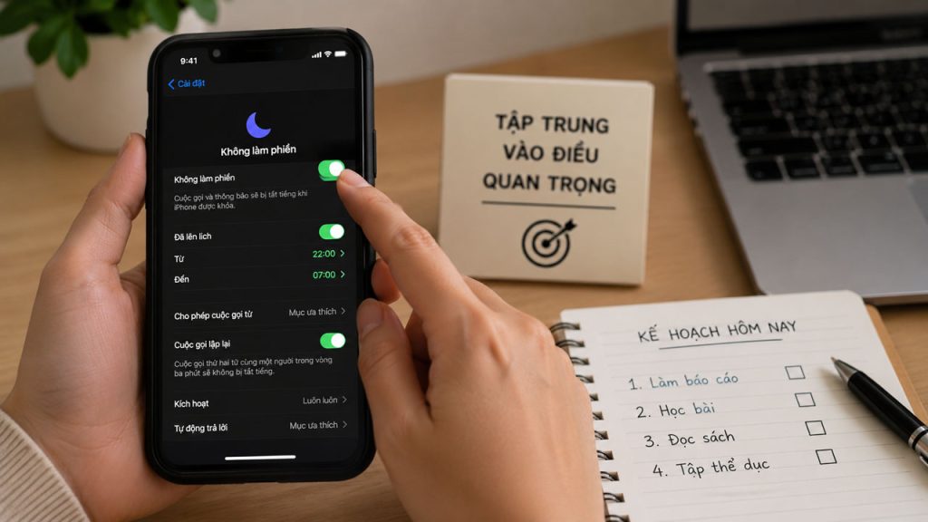 Tắt những thứ gây xao nhãng để tập trung làm việc hiệu quả