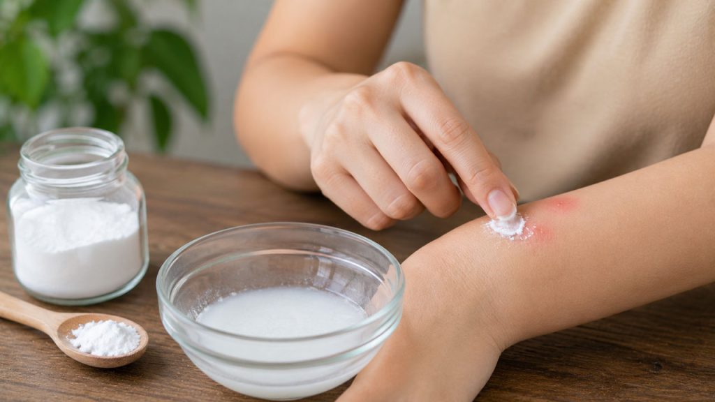 Dùng baking soda pha loãng giúp giảm ngứa khi bị muỗi đốt