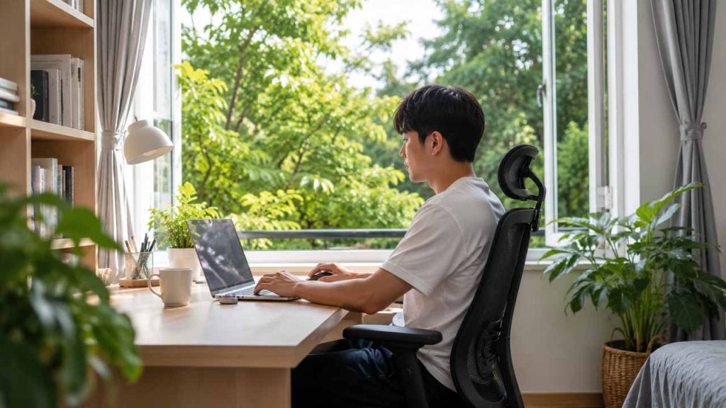 Chọn vị trí làm việc thoáng mát gần cửa sổ