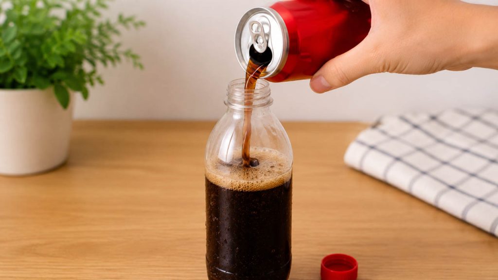 Chuyển nước ngọt sang chai có nắp kín để giữ ga