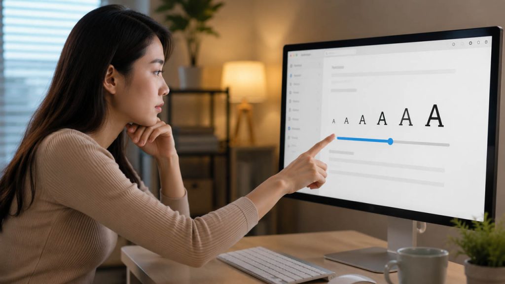 Điều chỉnh kích thước chữ dễ nhìn