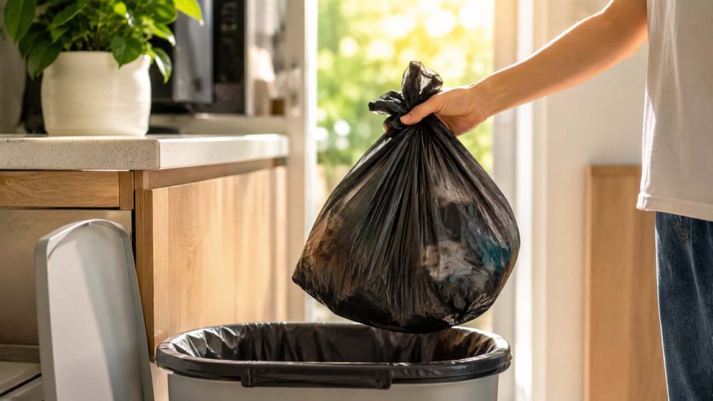 Đổ rác mỗi ngày giúp ngăn mùi hôi trong nhà hiệu quả