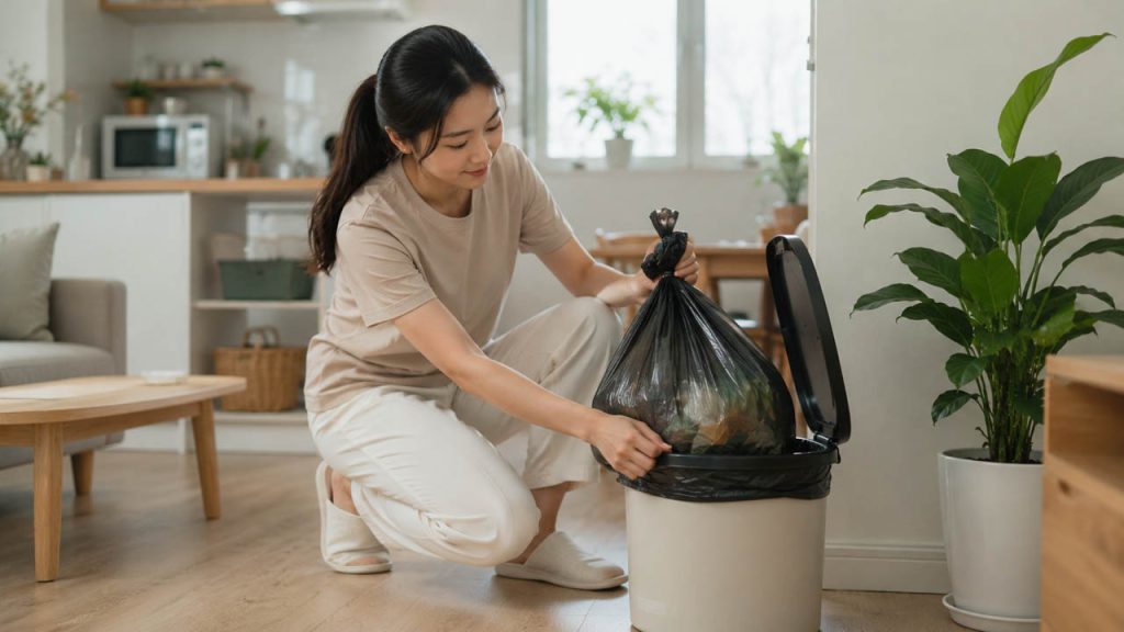 Dọn rác thường xuyên giúp hạn chế mùi hôi và vi khuẩn trong nhà