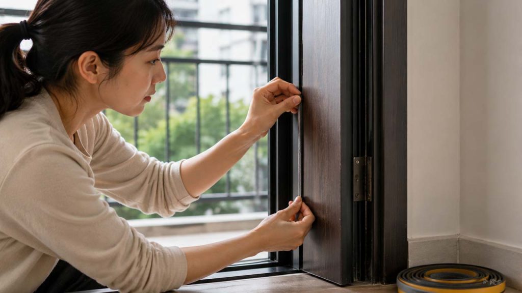 Đóng kín các khe hở quanh cửa để hạn chế bụi