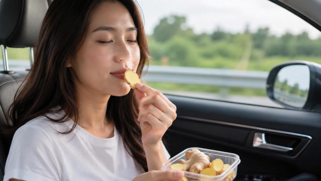 Dùng gừng tươi giúp giảm say xe say tàu khi đi xa