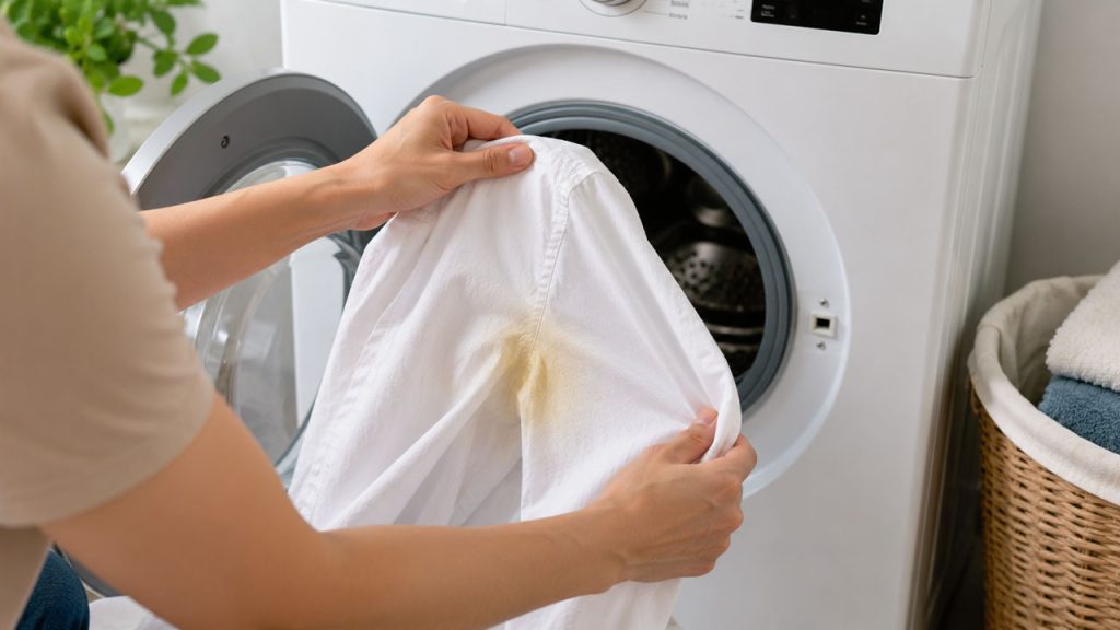 Giặt áo sơ mi ngay sau khi mặc để tránh vàng nách