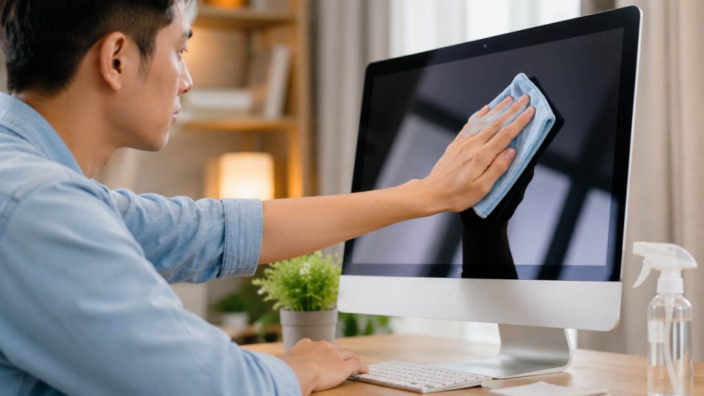Giữ màn hình luôn sạch để bảo vệ mắt