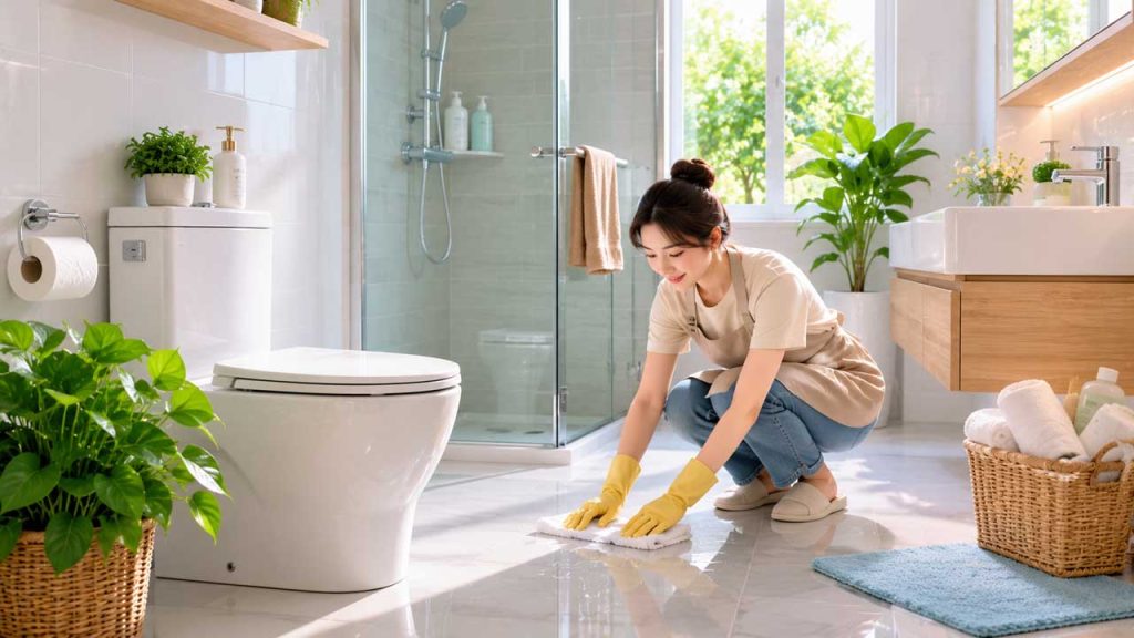 Giữ nhà vệ sinh khô ráo để ngăn mùi hôi và nấm mốc
