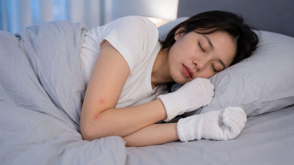 Hạn chế gãi khi ngủ để tránh làm tổn thương vết muỗi đốt