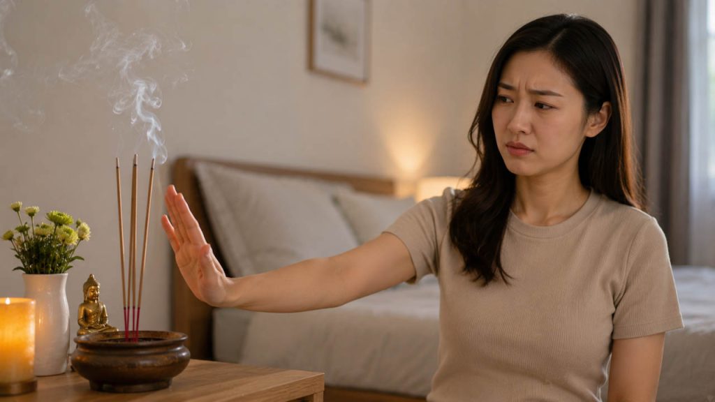 Hạn chế thắp nhang trong phòng ngủ để tránh ám mùi
