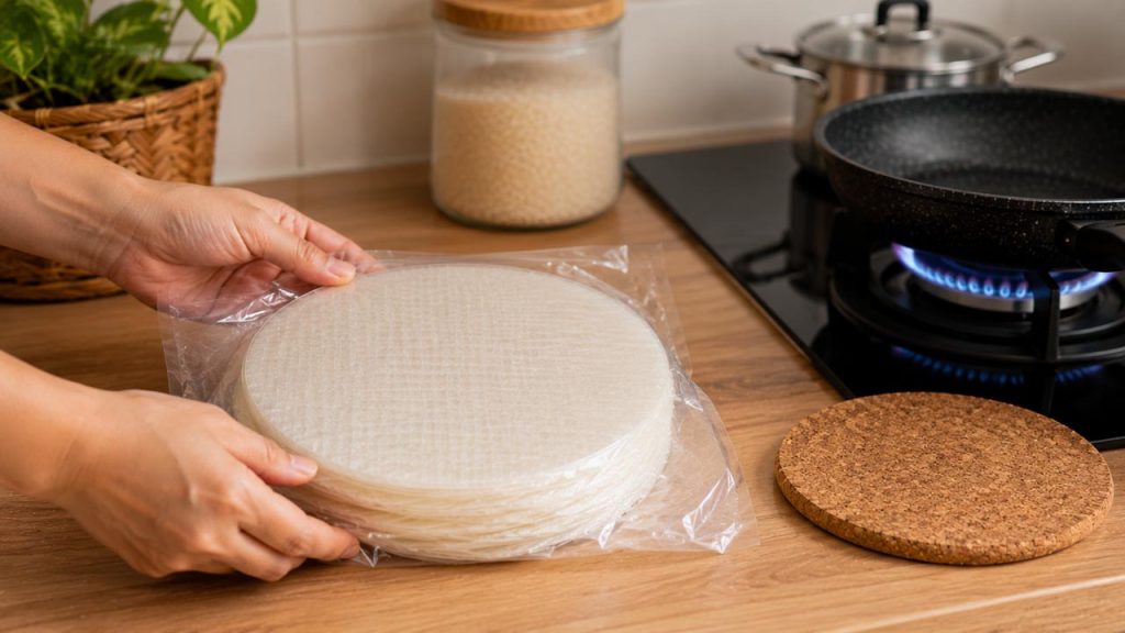Không để bánh tráng phơi sương gần nguồn nhiệt
