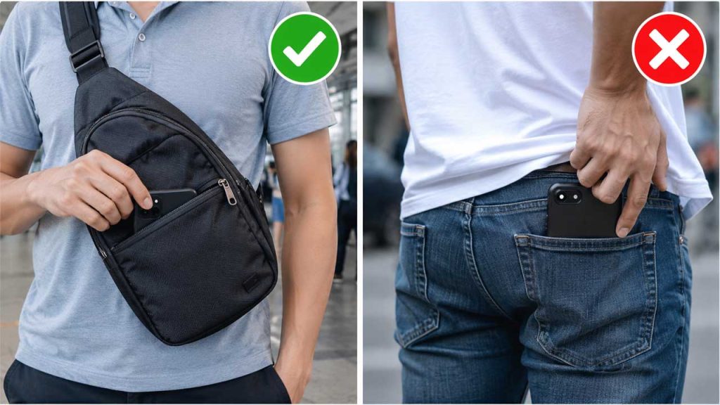 Không để điện thoại ở túi quần sau để tránh bị móc túi khi du lịch