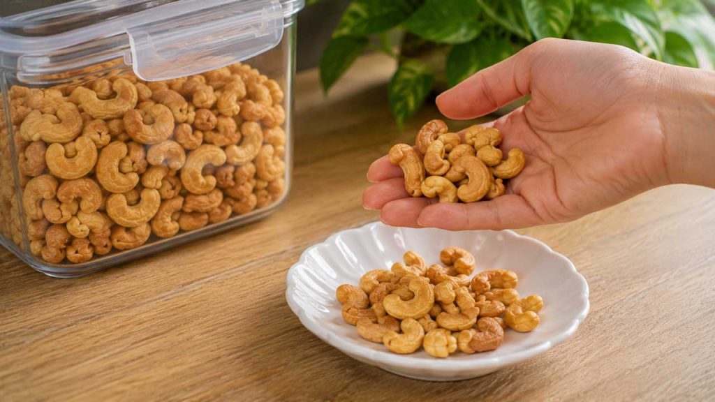 Chỉ lấy lượng hạt điều vừa đủ mỗi lần ăn