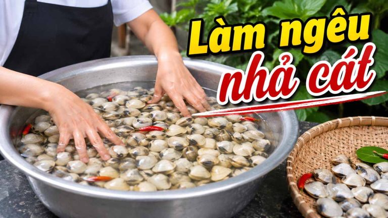 Mẹo làm nghêu nhả hết cát bằng cách ngâm nghêu trong nước muối loãng