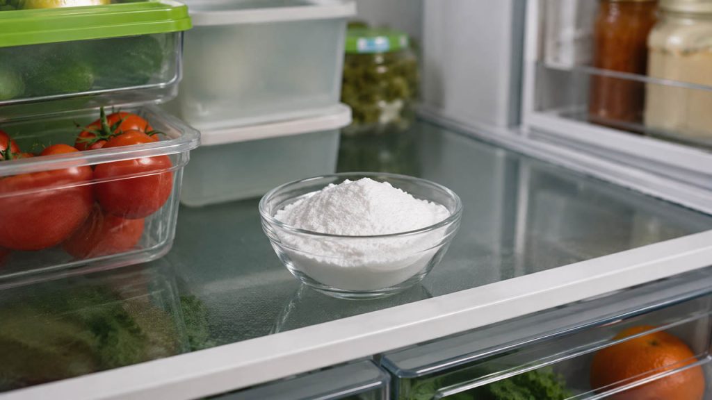 Sử dụng baking soda để hút mùi trong tủ lạnh và các khu vực kín