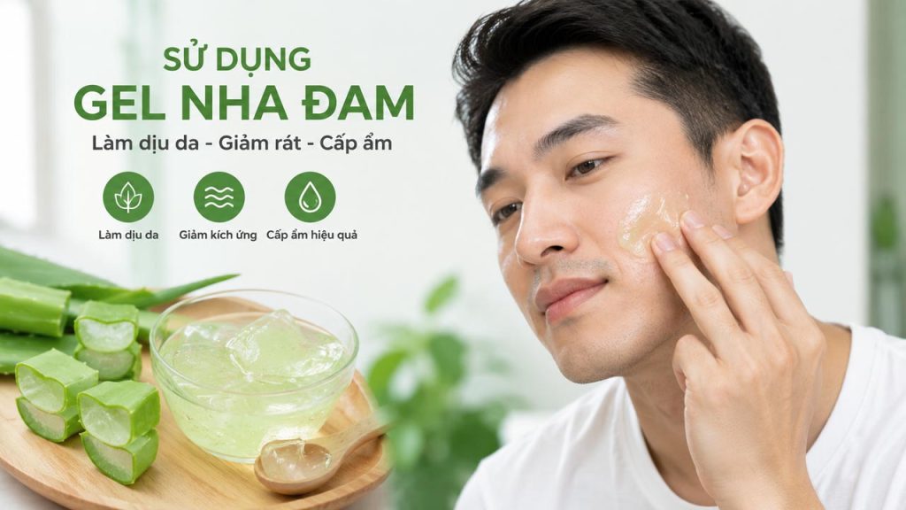 Gel nha đam giúp làm dịu da bị rát sau khi cạo râu