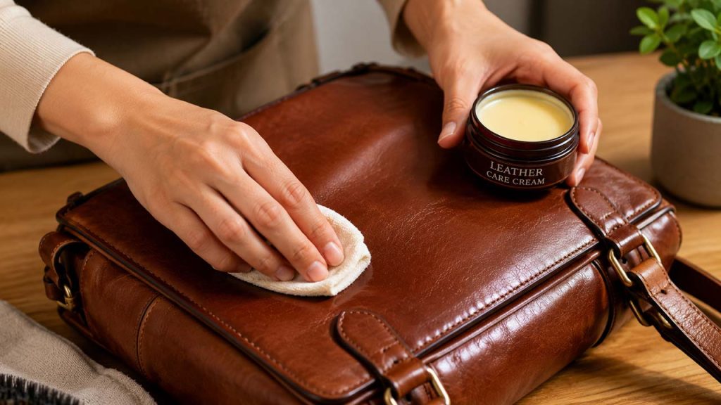 Sử dụng kem dưỡng da giúp bảo vệ đồ da khỏi nấm mốc