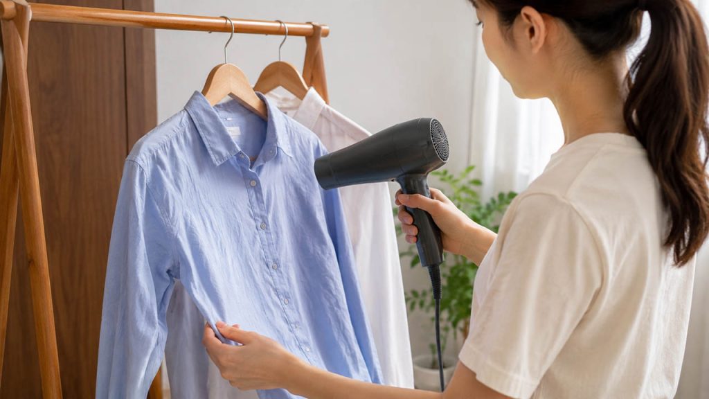 Sử dụng máy sấy tóc đúng cách để làm khô quần áo