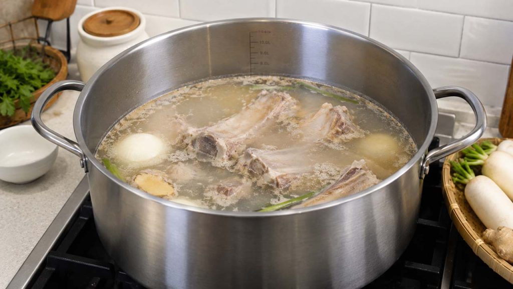 Nồi rộng và sâu giúp hầm xương hiệu quả