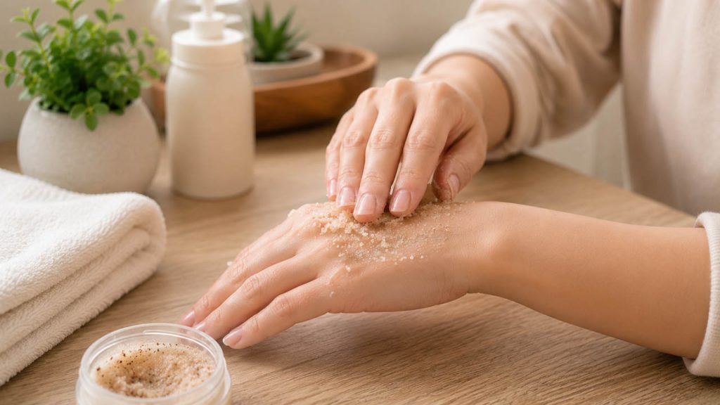 Tẩy tế bào chết cho da tay định kỳ giúp da mịn màng hơn