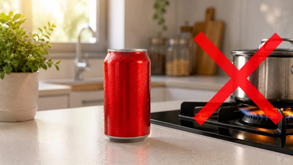 Tránh để lon nước ngọt gần nguồn nhiệt