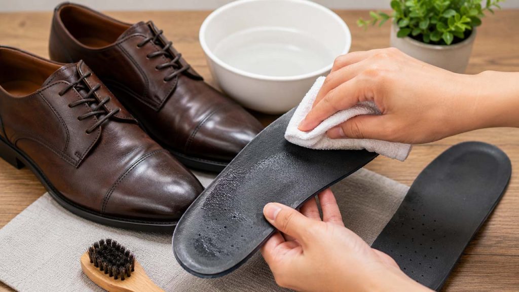 Vệ sinh lót giày định kỳ để giảm mùi hôi