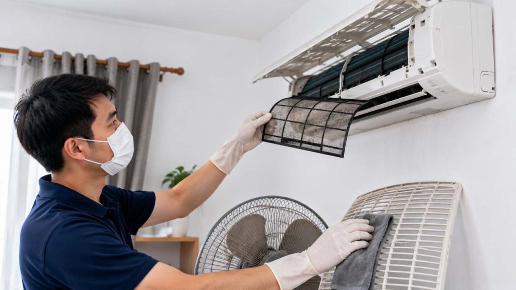 Vệ sinh quạt điều hòa và lưới lọc thường xuyên
