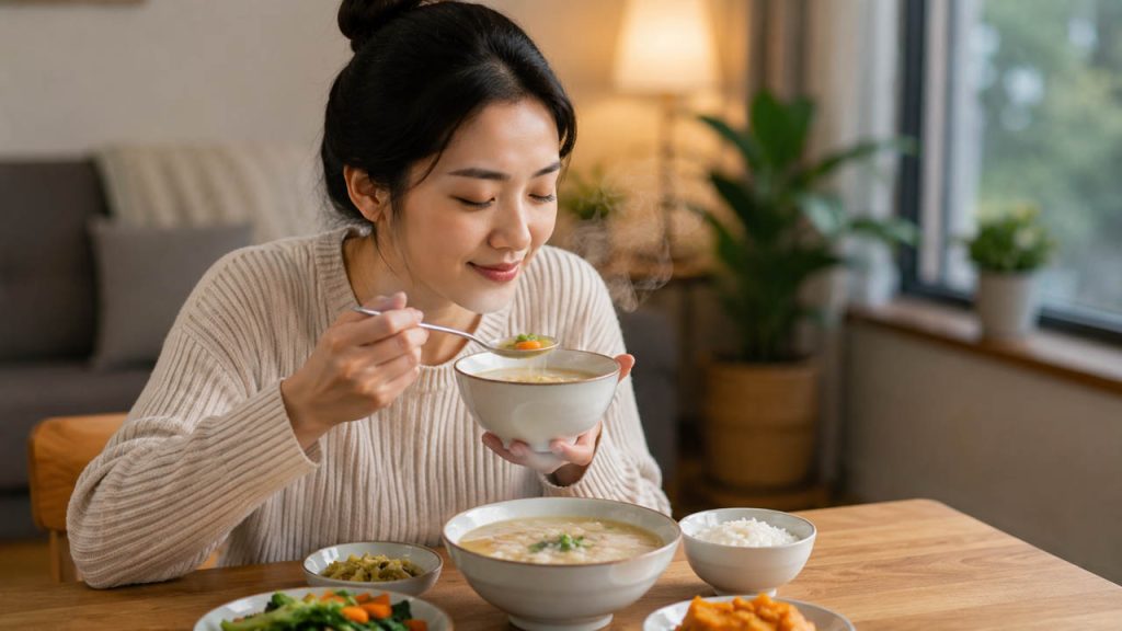 Ăn thực phẩm ấm và dễ tiêu khi bị nghẹt mũi