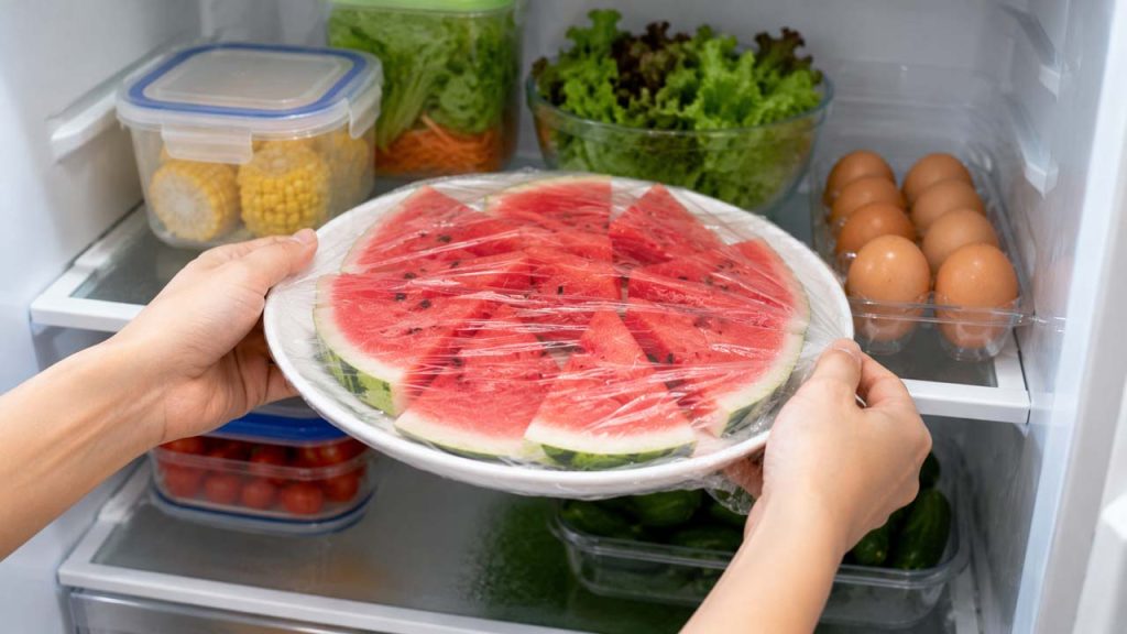 Bảo quản dưa hấu đã cắt trong ngăn mát tủ lạnh