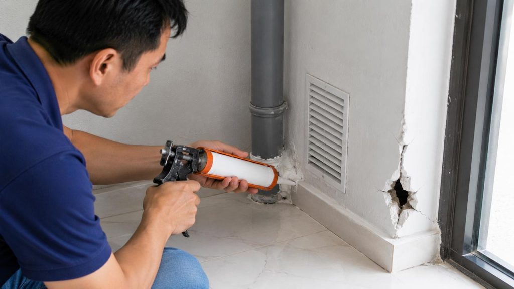 Bịt kín khe hở ngăn chuột vào nhà