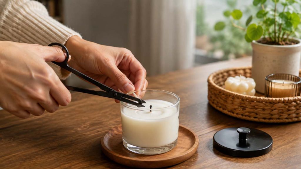 Cắt bấc nến trước mỗi lần đốt