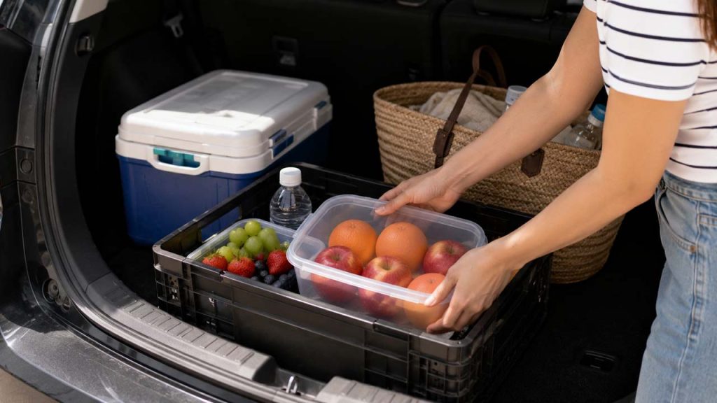 Cố định hộp trái cây khi di chuyển