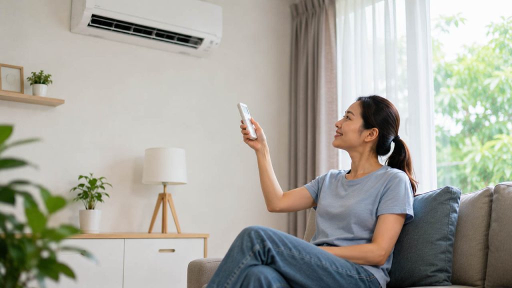 Đặt nhiệt độ điều hòa ở mức phù hợp để tiết kiệm điện
