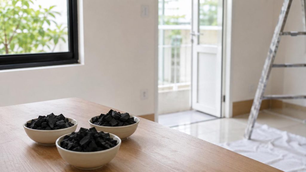 Than hoạt tính giúp hấp thụ mùi sơn mới trong phòng hiệu quả