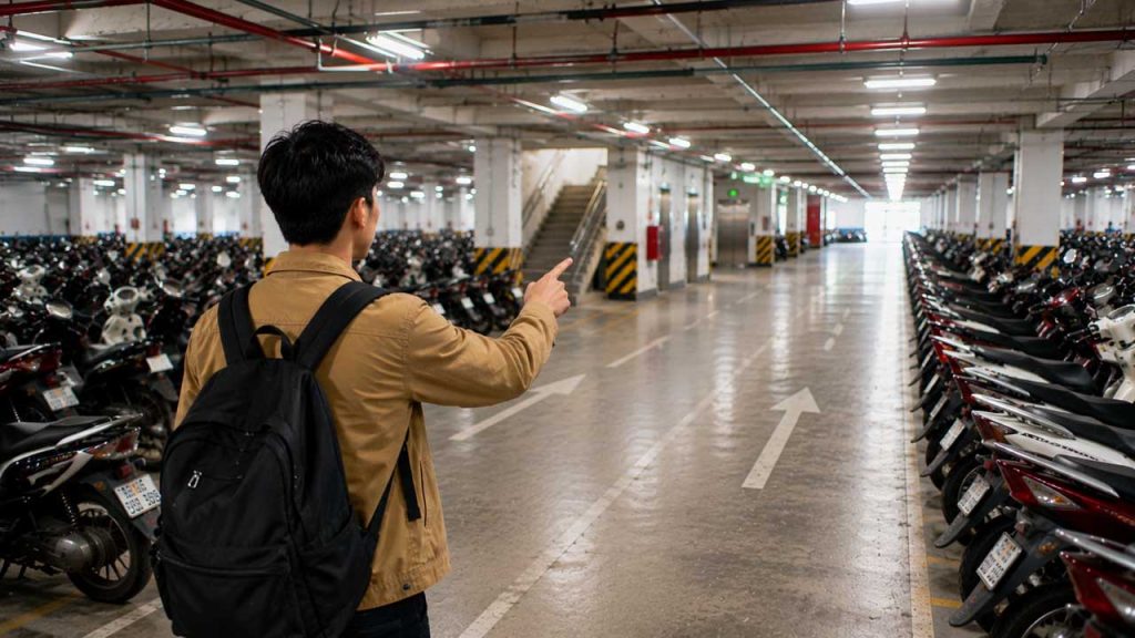 Ghi nhớ hướng di chuyển sau khi gửi xe