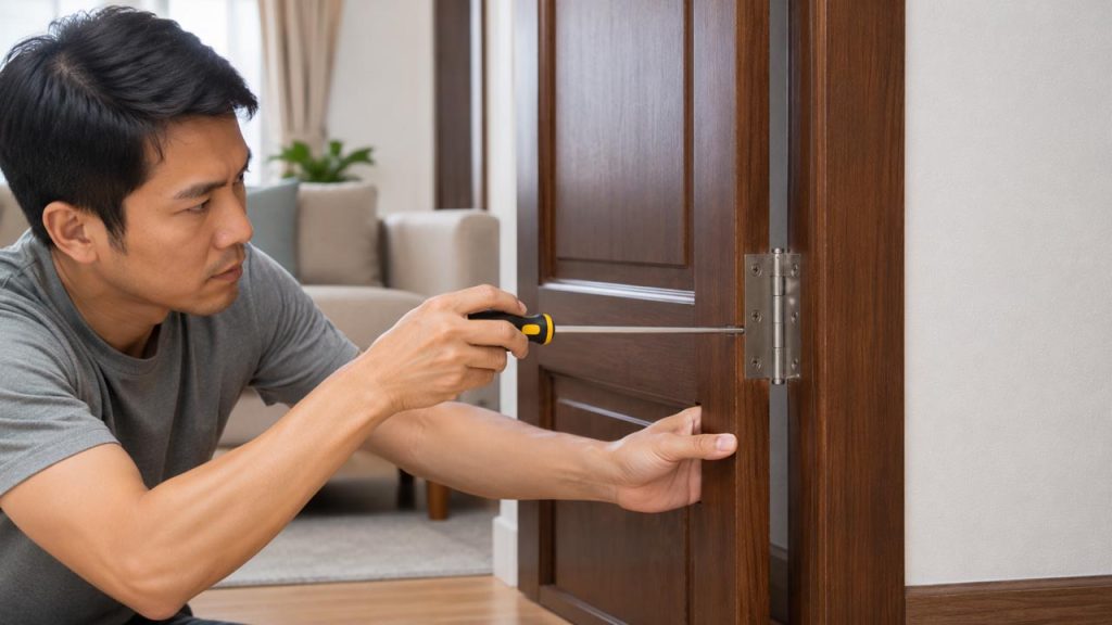 Điều chỉnh lại vị trí cửa nếu bị xệ