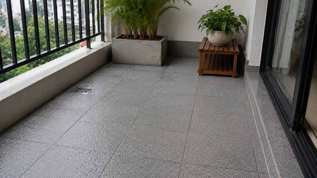 Sử dụng gạch có bề mặt chống trơn cho ban công