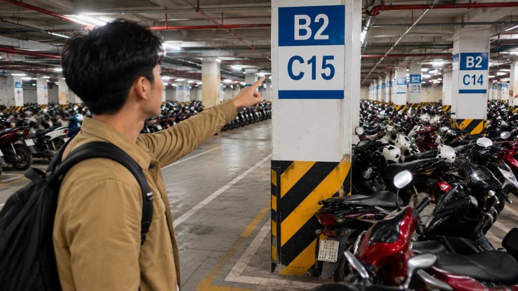 Ghi nhớ số cột trong bãi giữ xe