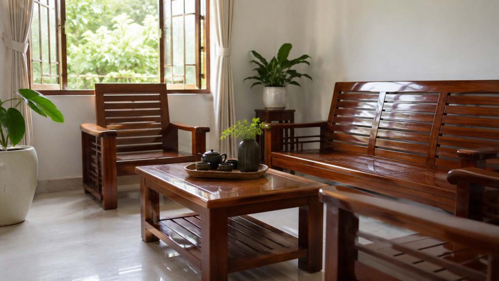 Đồ gỗ được đặt trong không gian khô ráo, thông thoáng để hạn chế độ ẩm và ngăn ngừa mối mọt phát triển.